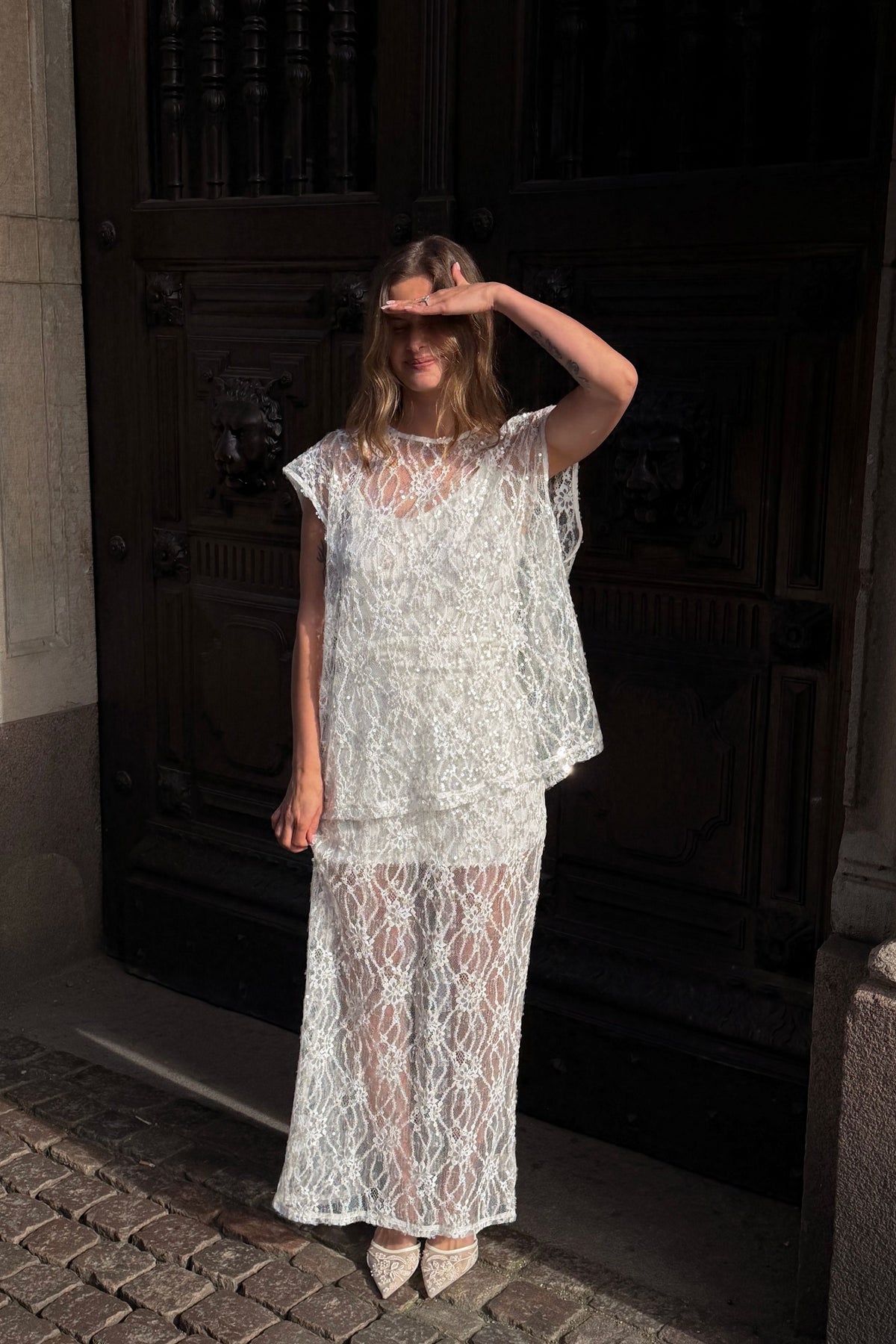 White Sequin Set