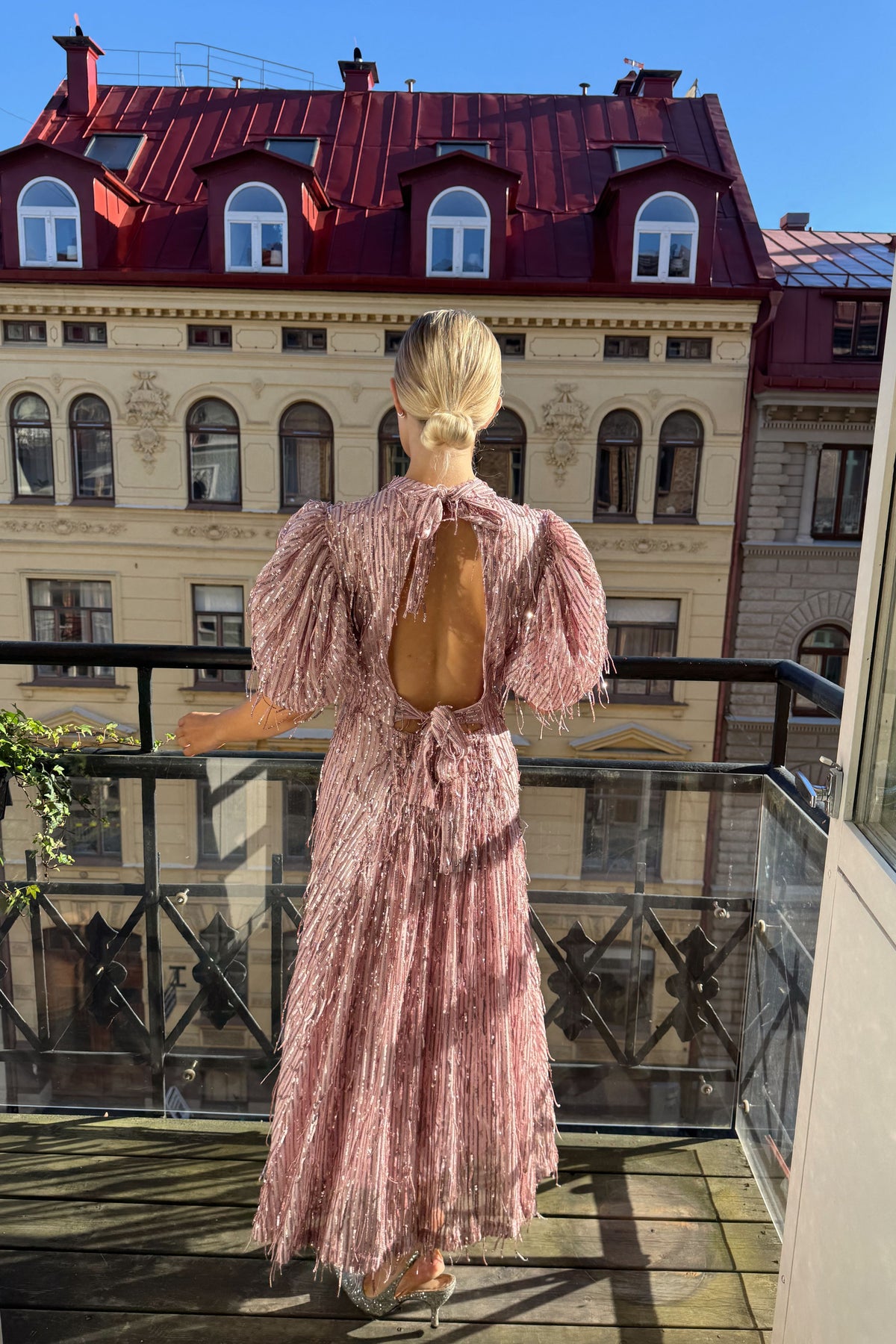 Rotate Pink Fringe Dress