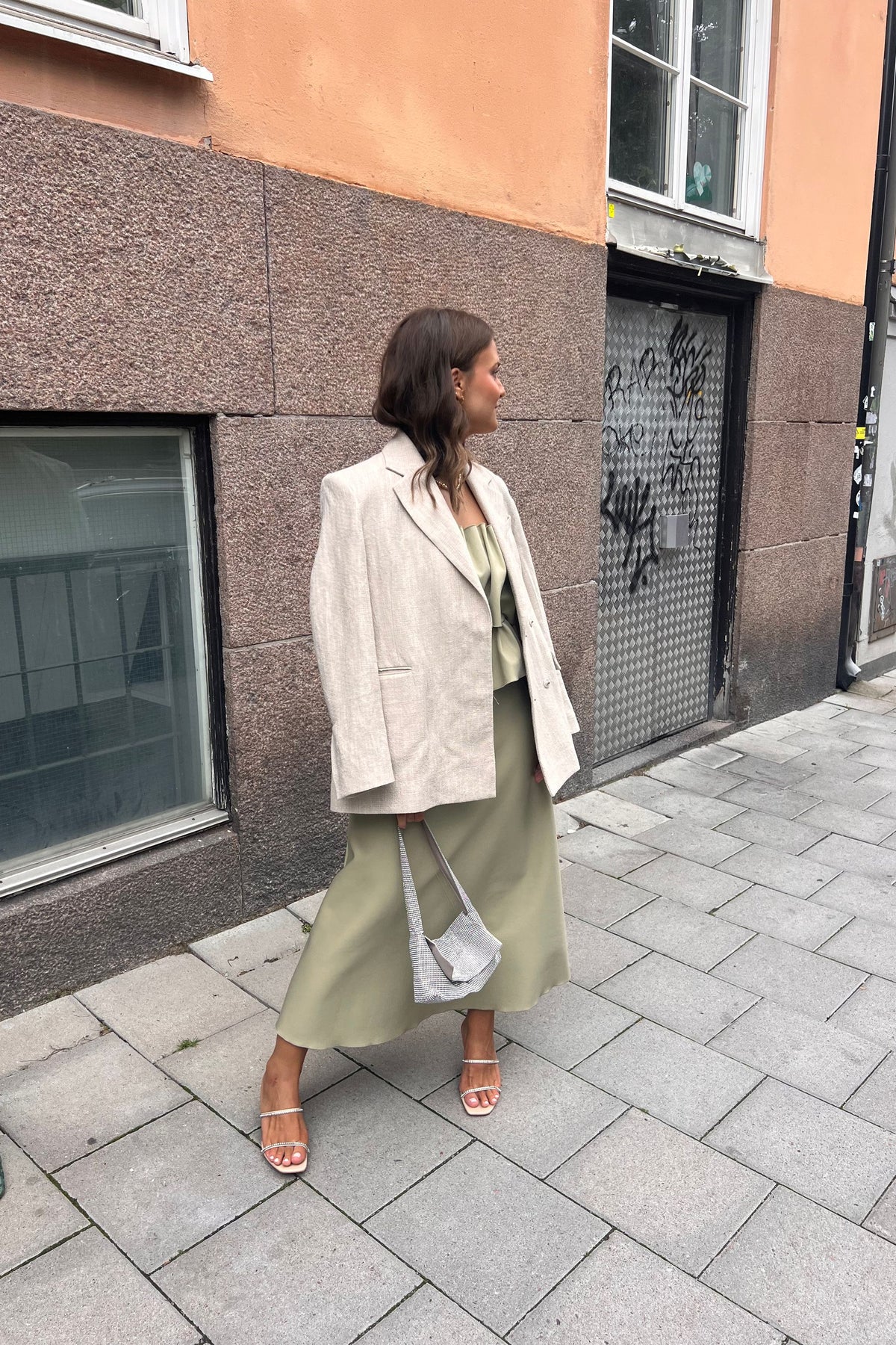 Dagmar Sculpted Green Dress