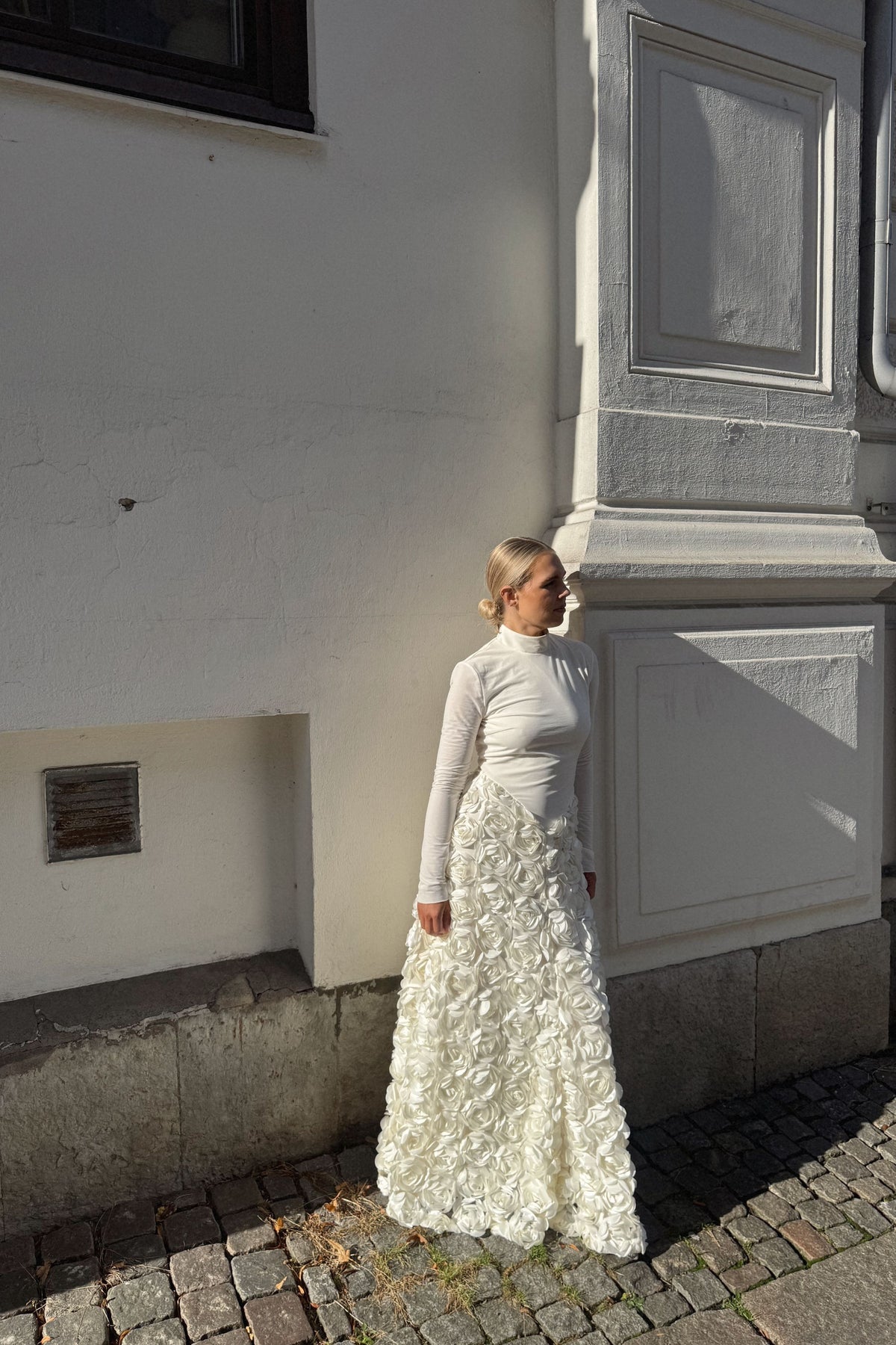 Rotate Floral Appliqué Dress