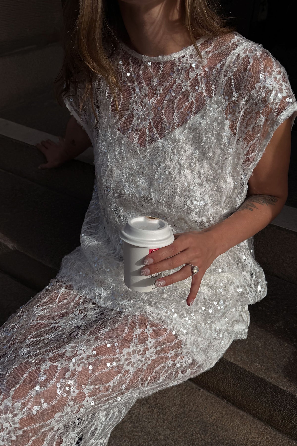 White Sequin Set
