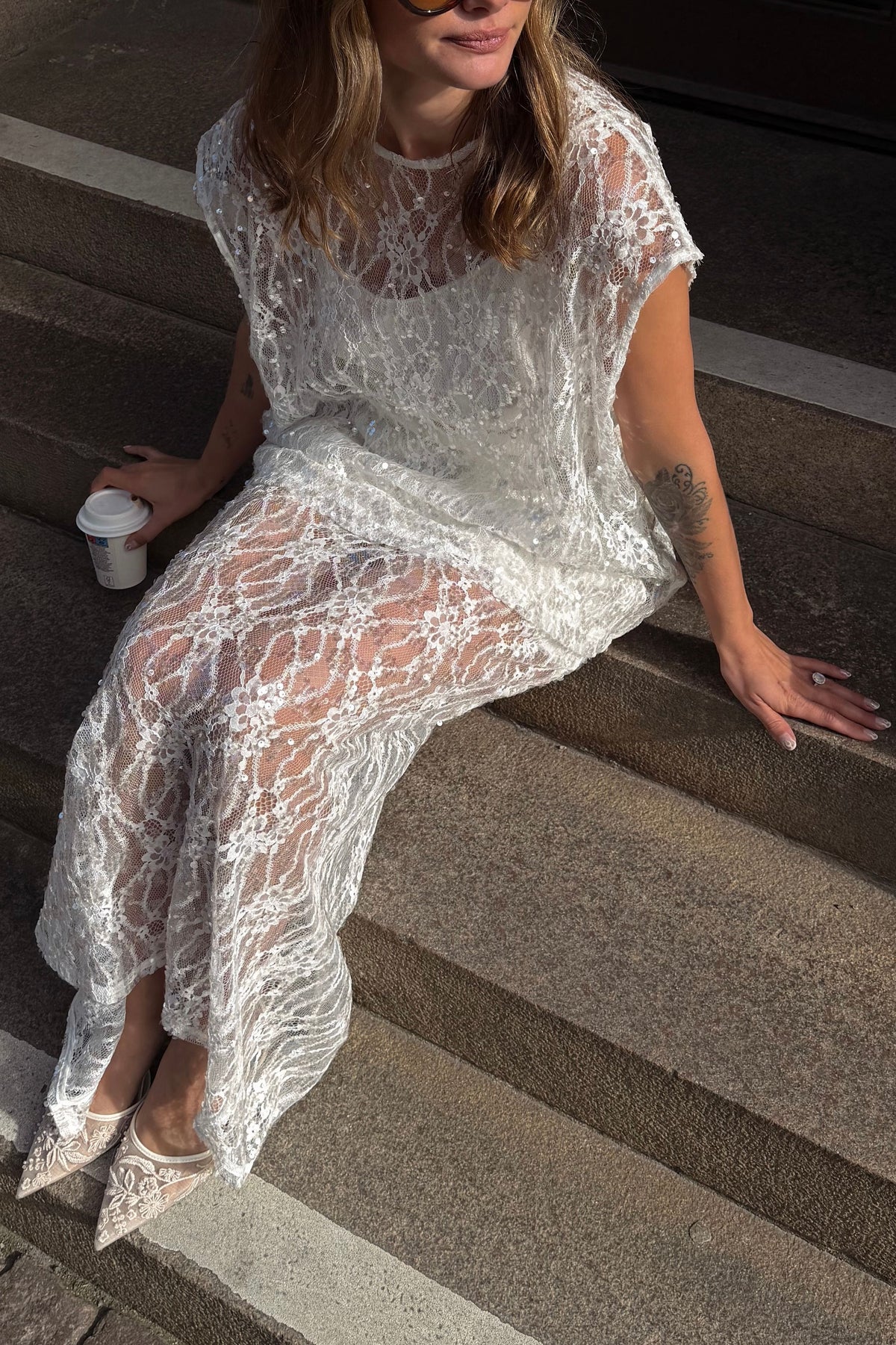 White Sequin Set