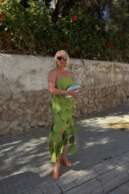 The Green Flower Panel Dress