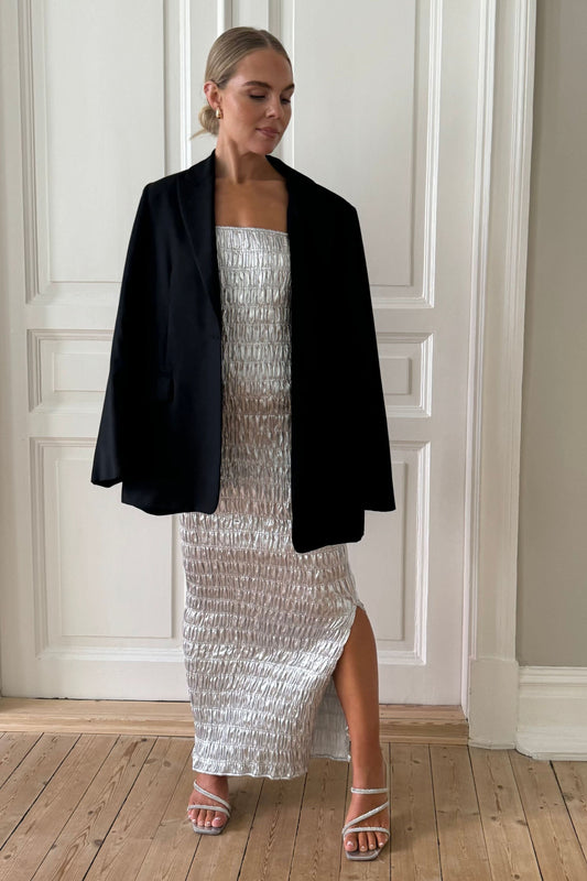 Rabens Saloner Metallic Dress