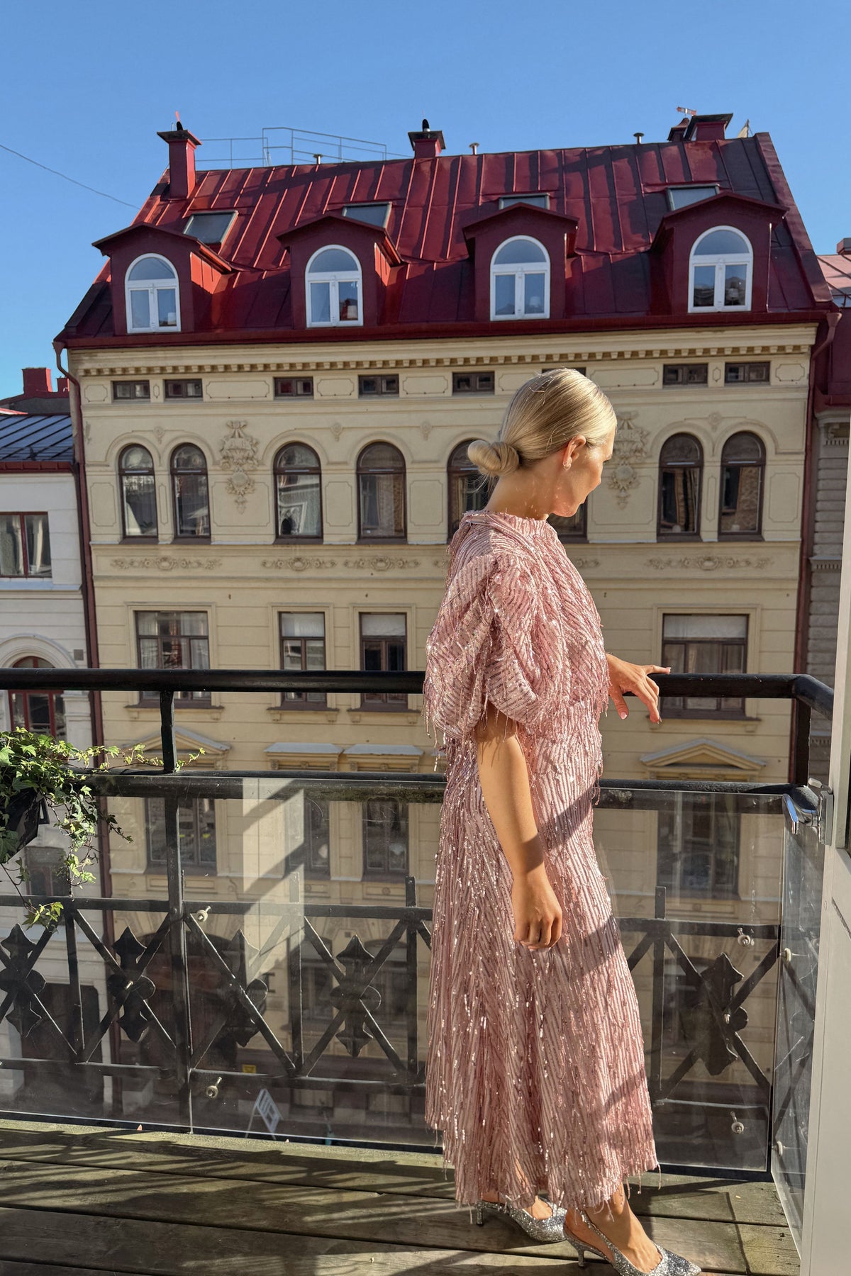 Rotate Pink Fringe Dress
