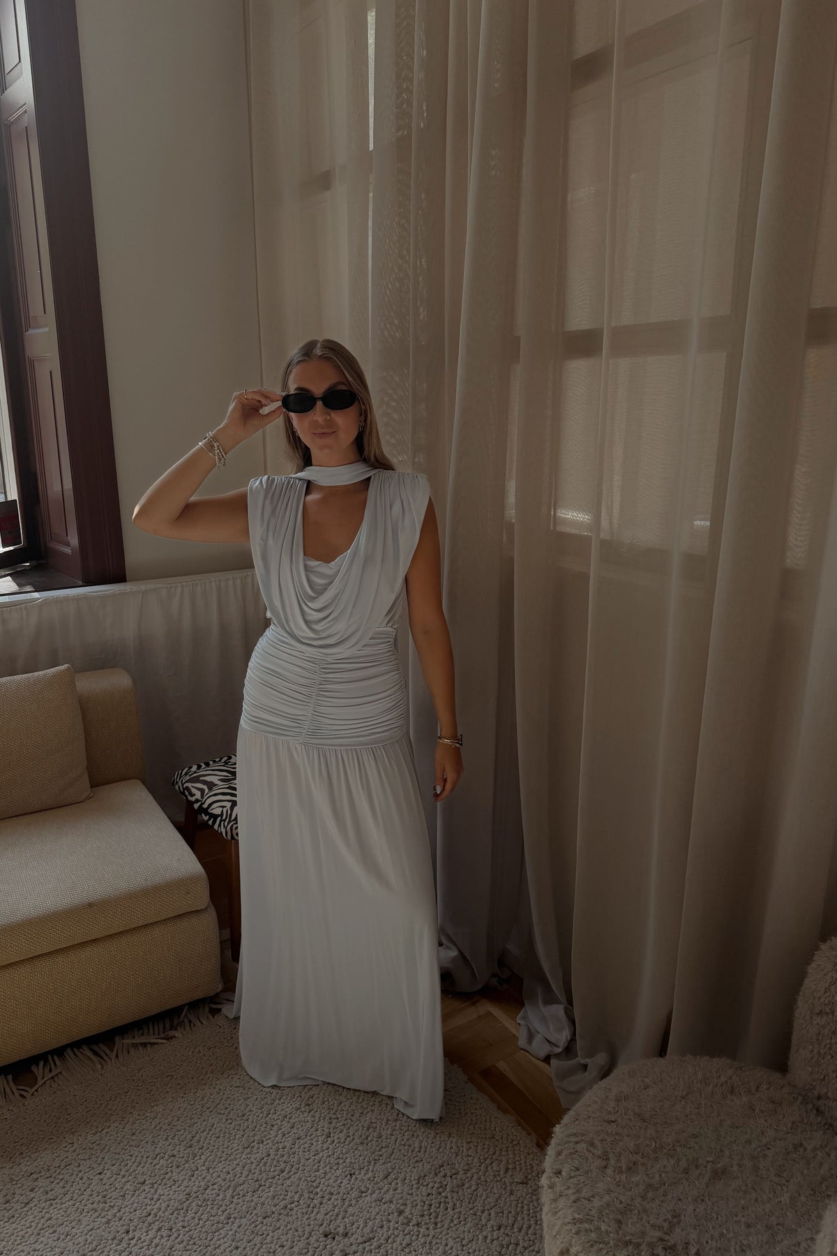 Gestuz Light Blue Maxi Dress