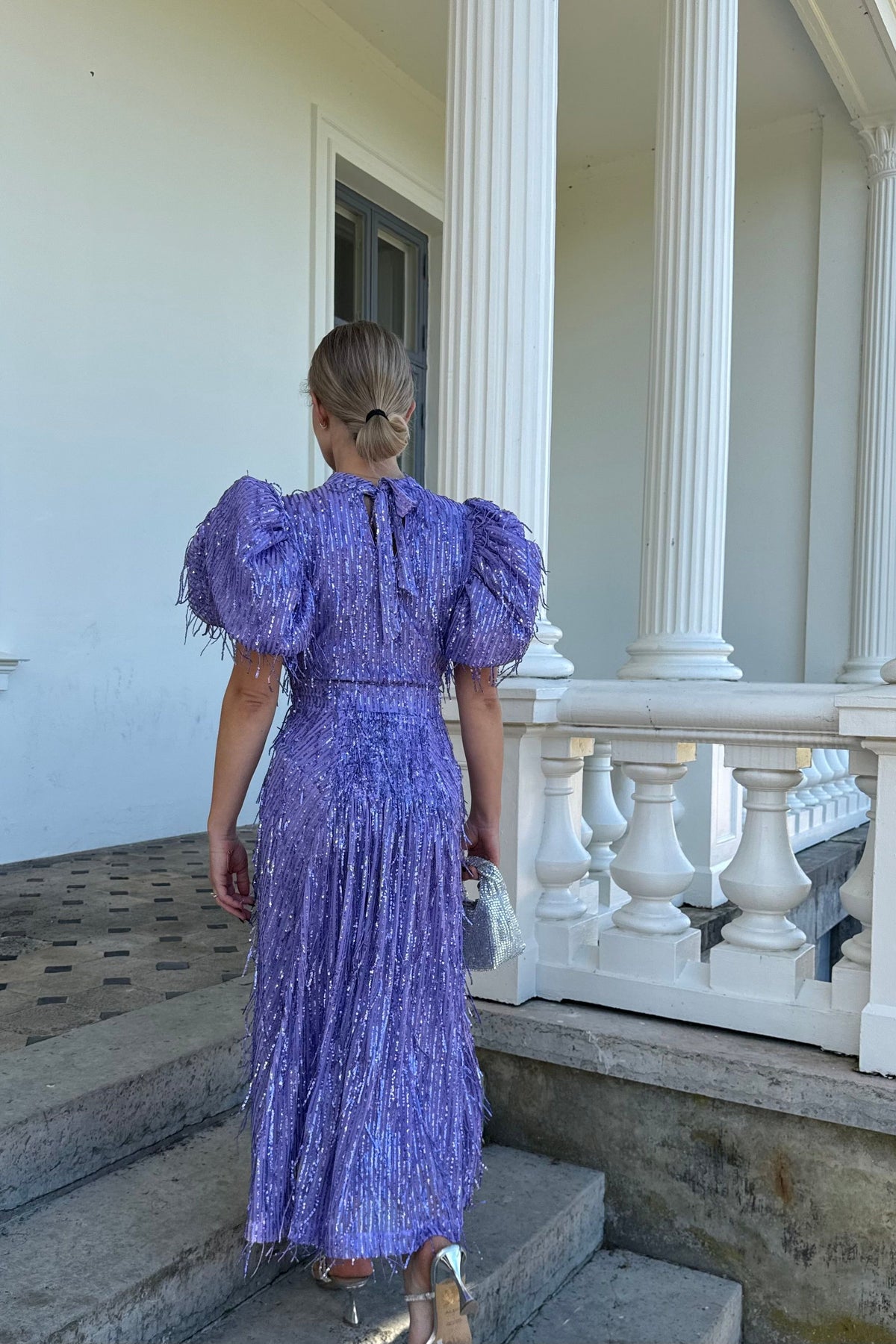 Rotate Purple Fringe Dress