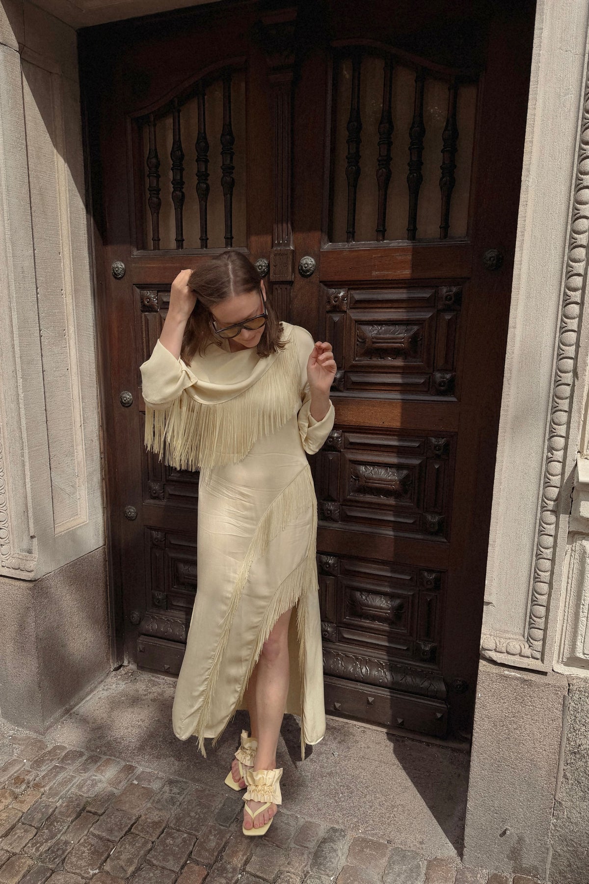 Long Sleeve Fringe Dress
