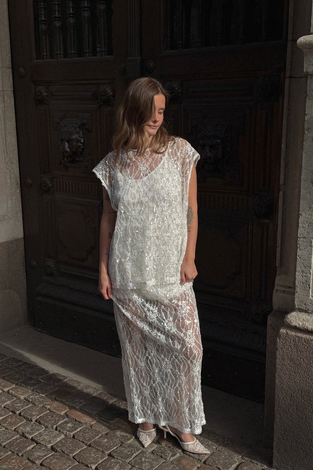 White Sequin Set