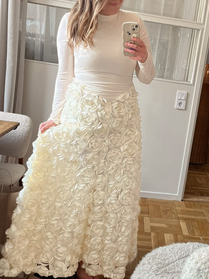 Rotate Floral Appliqué Dress