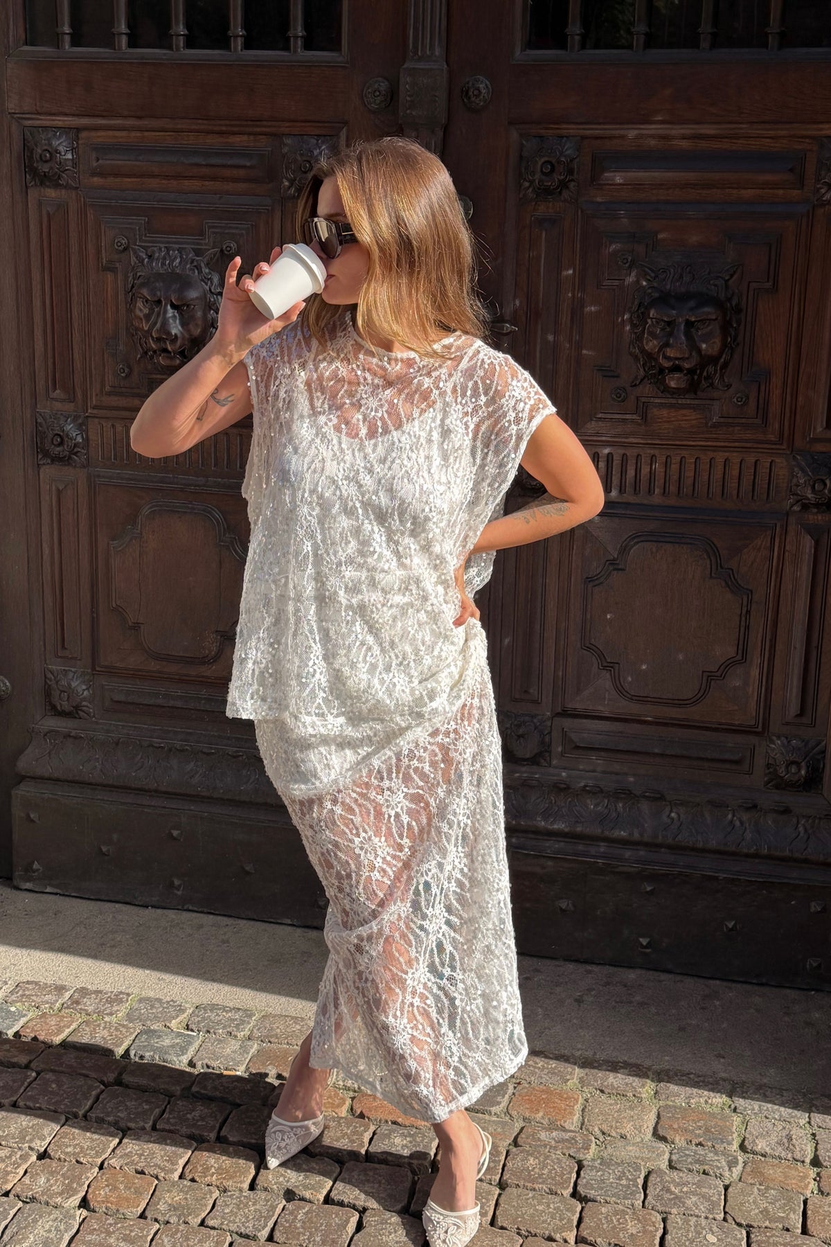 White Sequin Set
