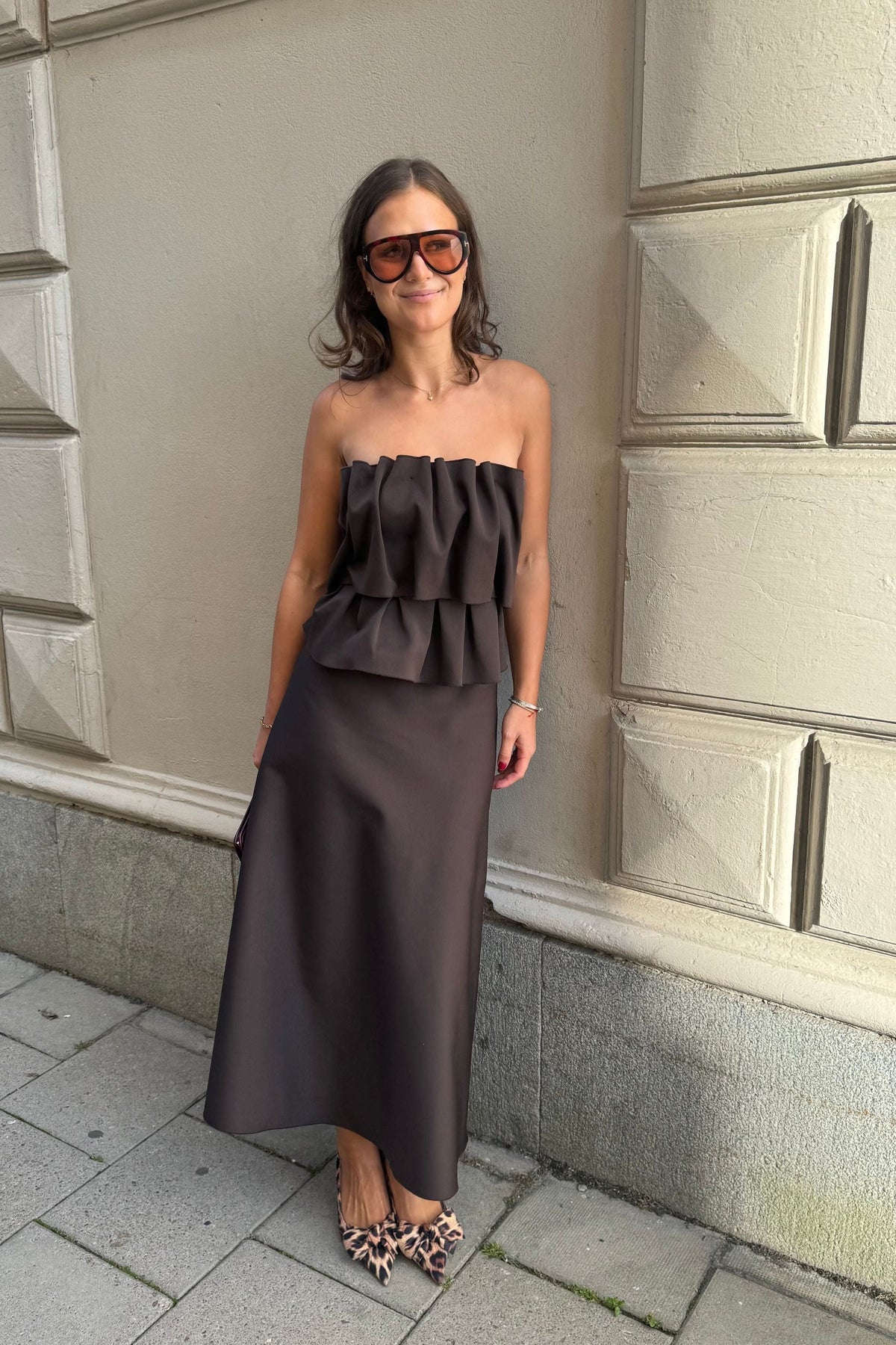 Dagmar Sculpted Brown Dress