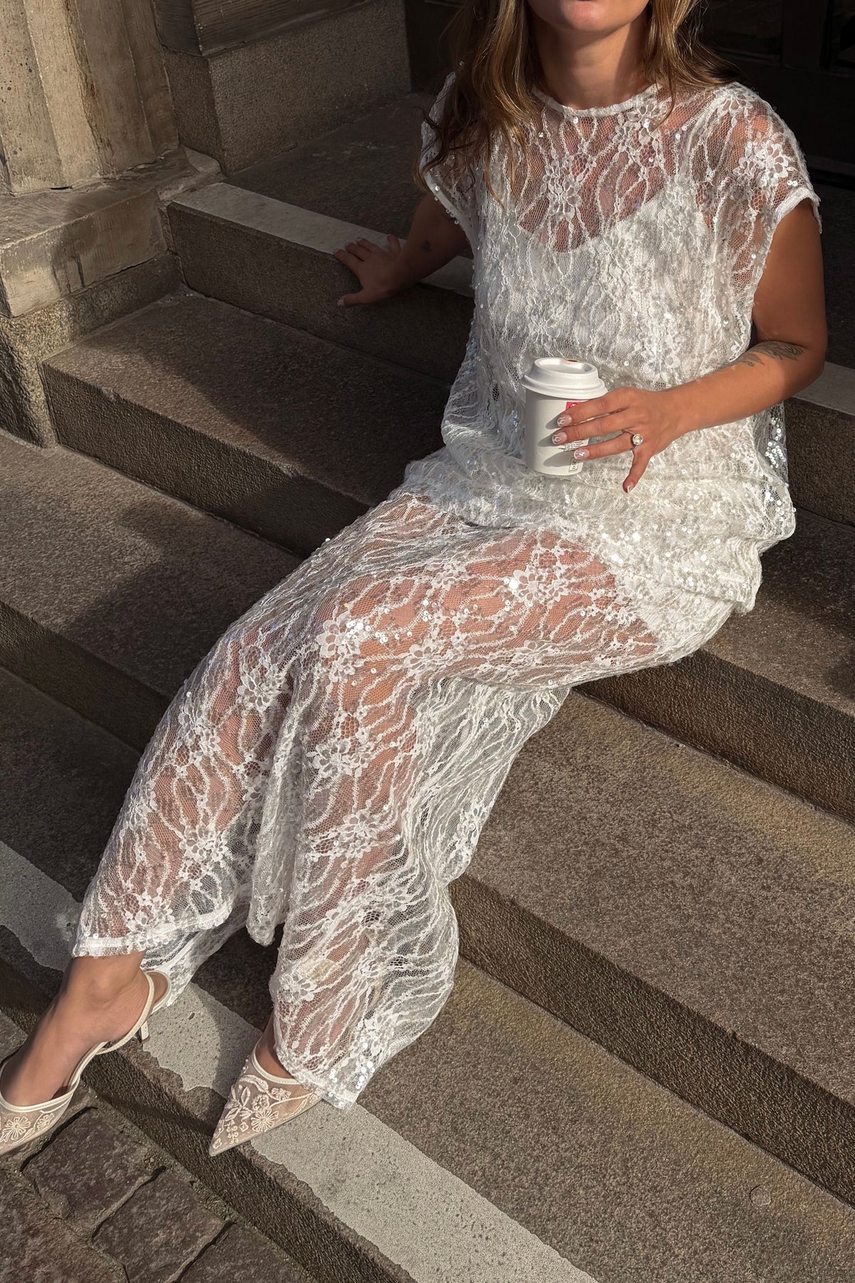 White Sequin Set