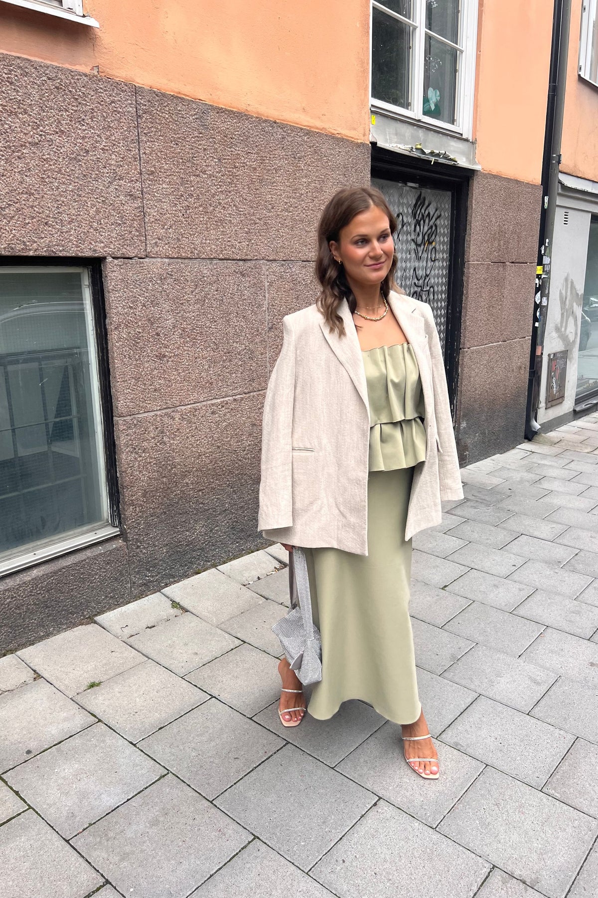 Dagmar Sculpted Green Dress