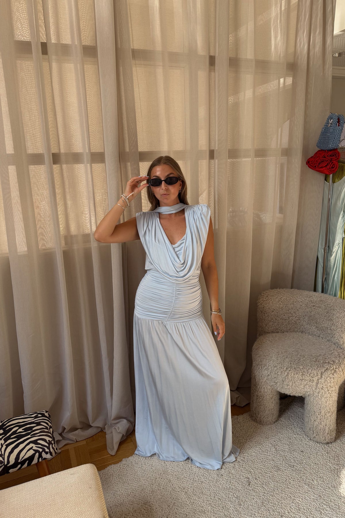Gestuz Light Blue Maxi Dress
