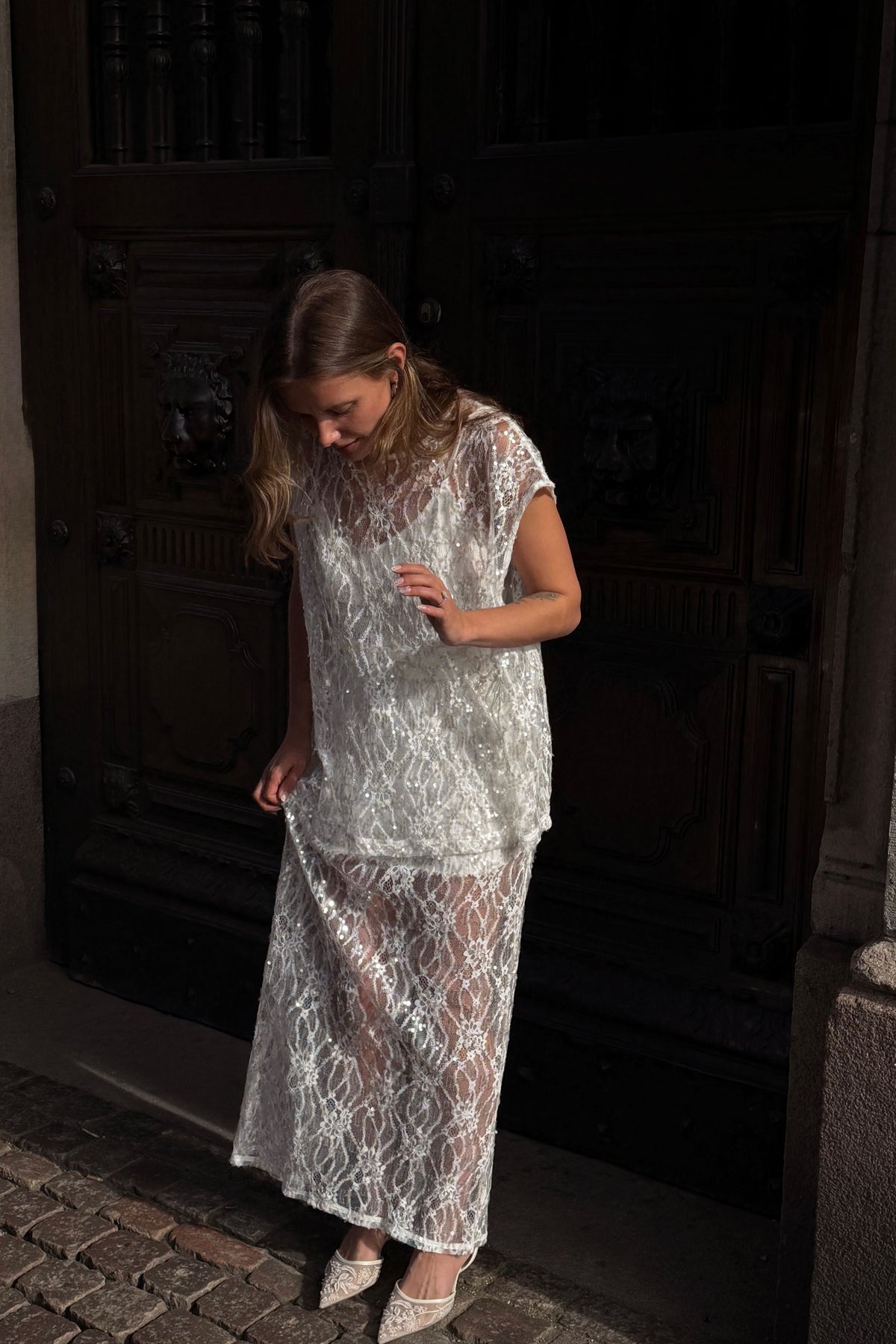 White Sequin Set