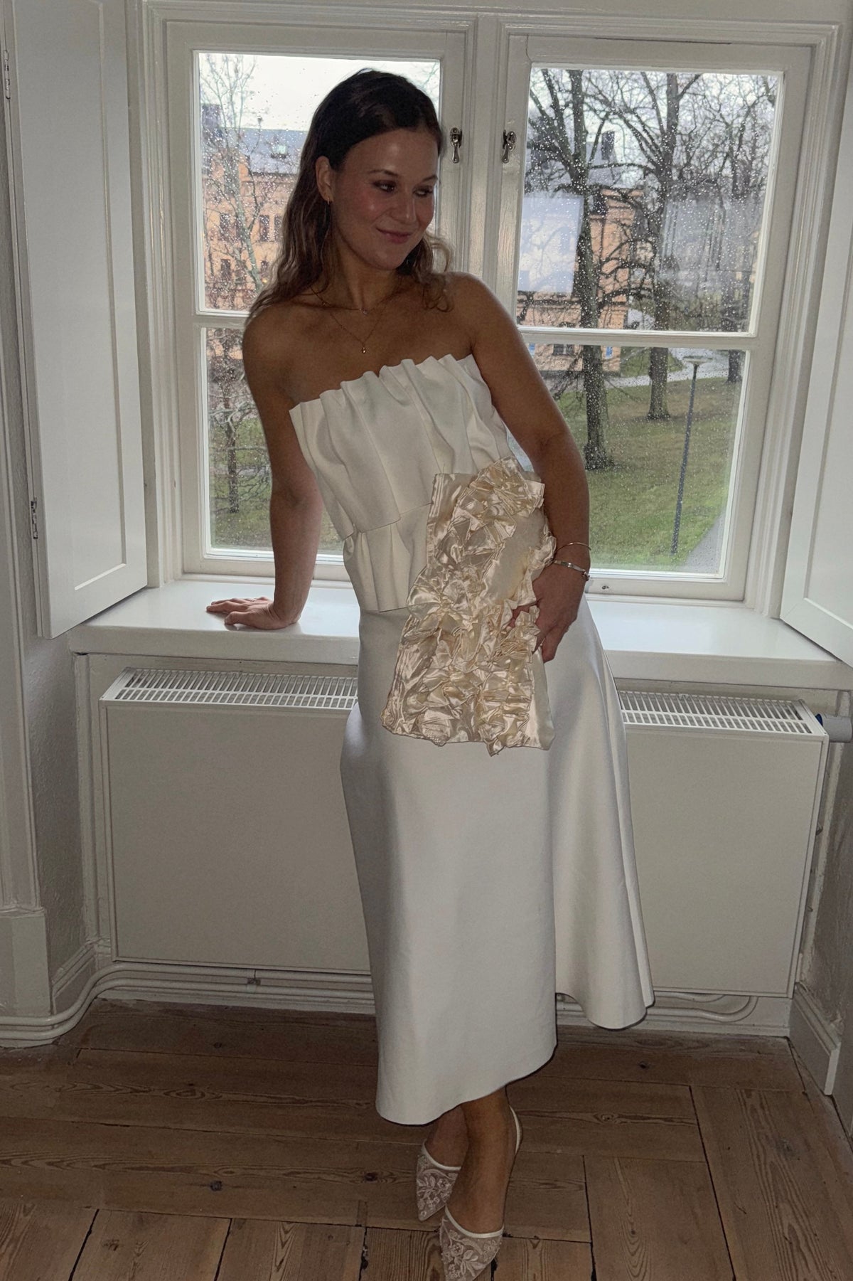 Dagmar Sculpted White Dress