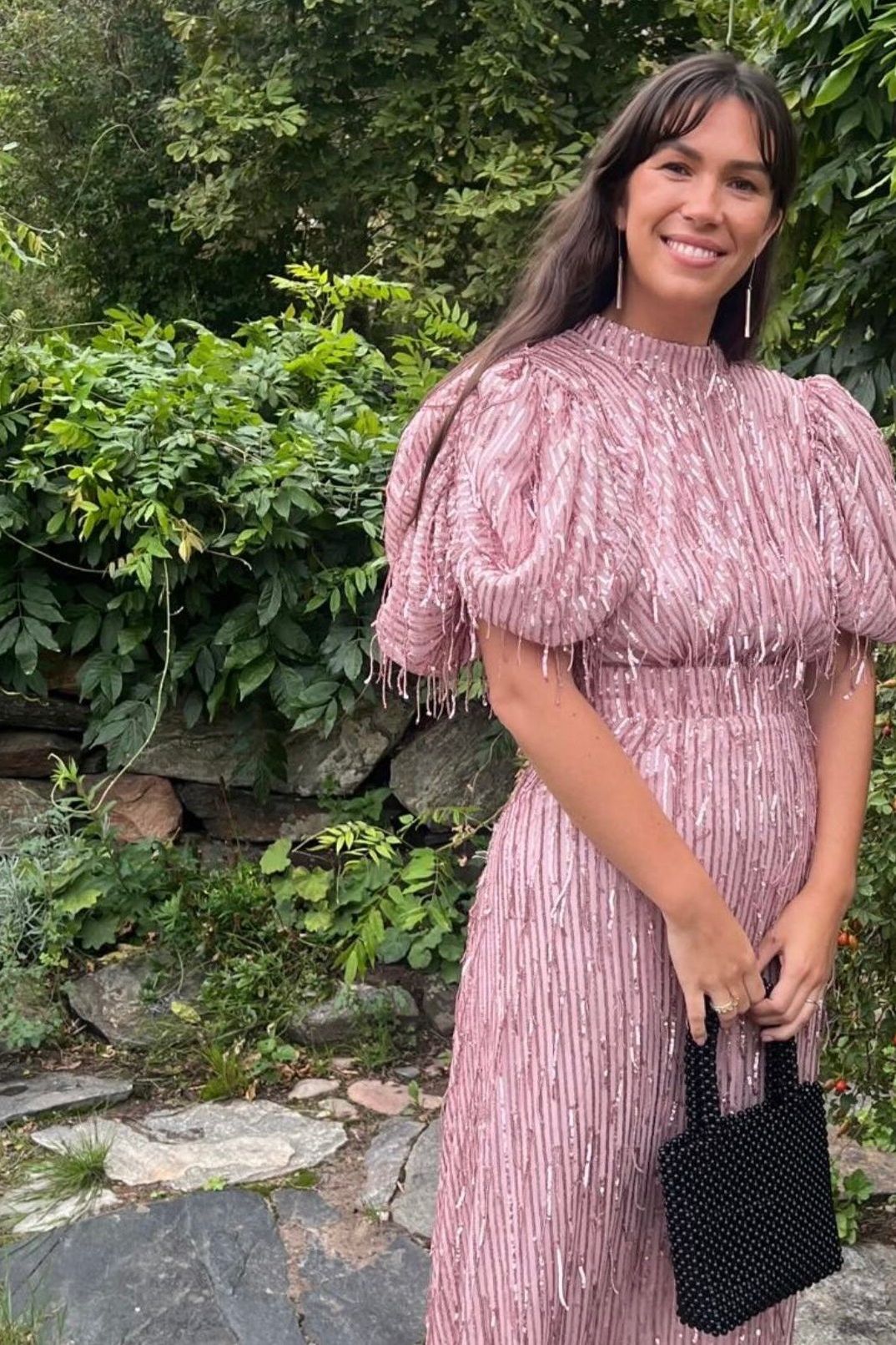 Rotate Pink Fringe Dress