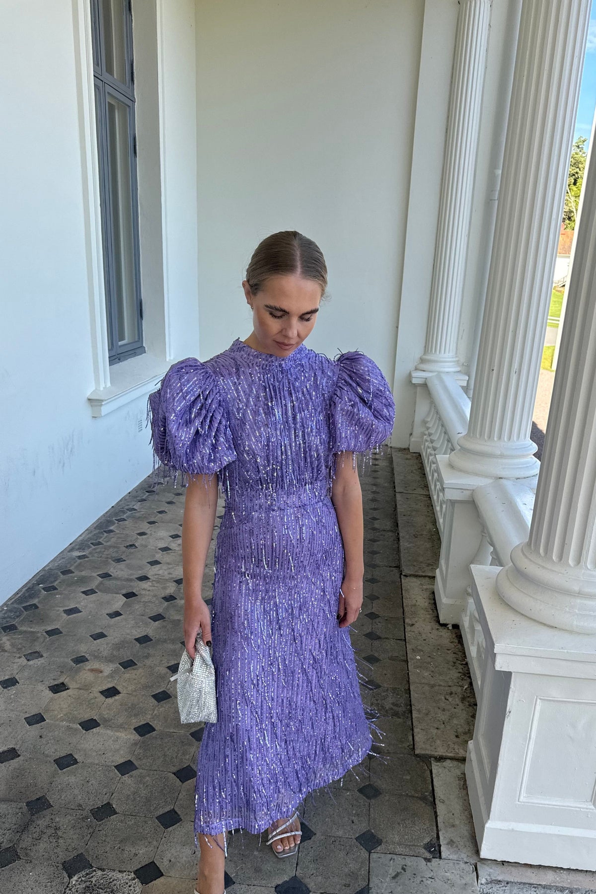 Rotate Purple Fringe Dress