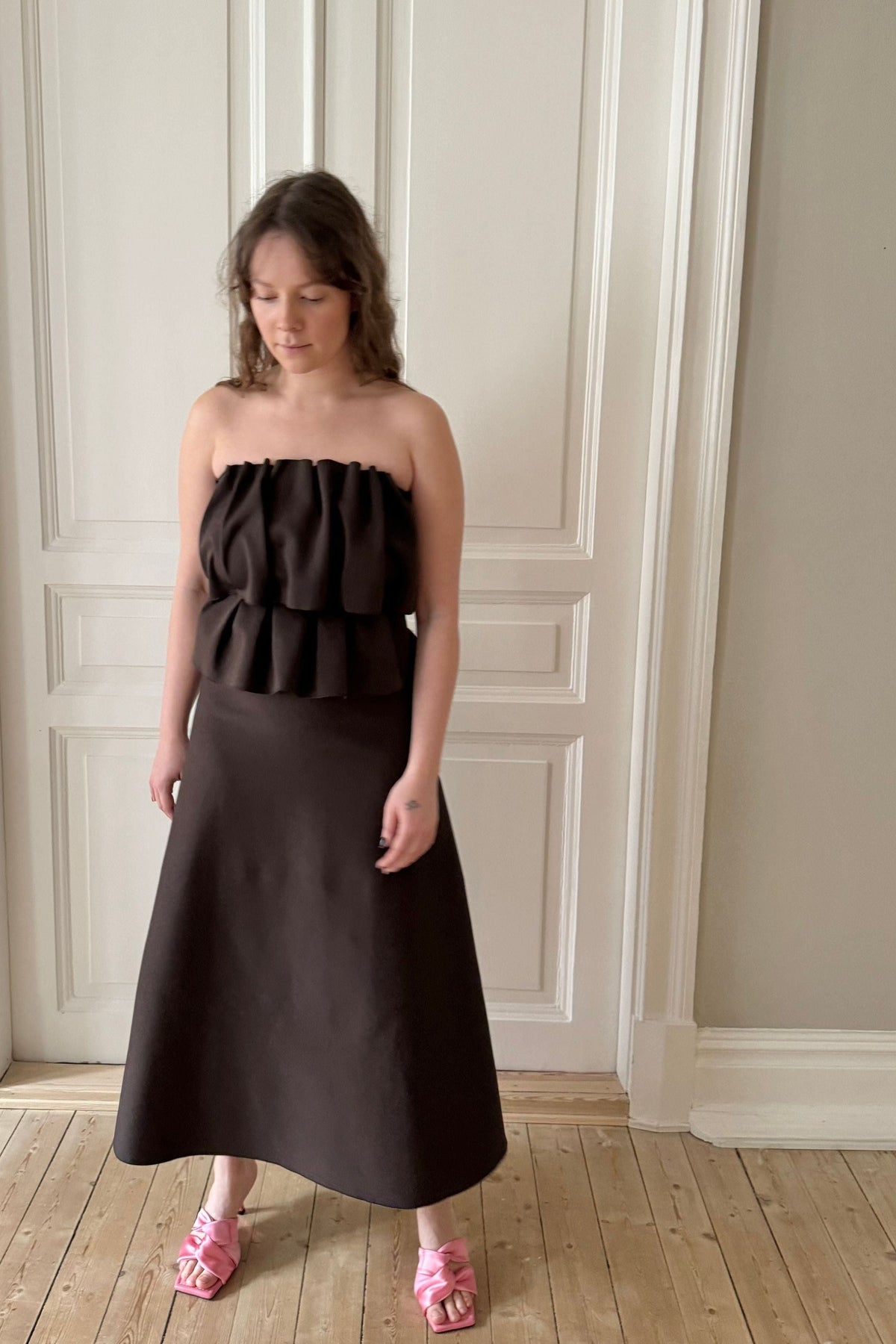 Dagmar Sculpted Brown Dress